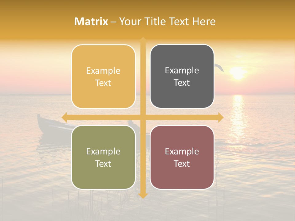 A Man In A Boat On The Water At Sunset PowerPoint Template