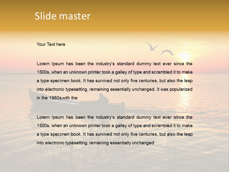 A Man In A Boat On The Water At Sunset PowerPoint Template