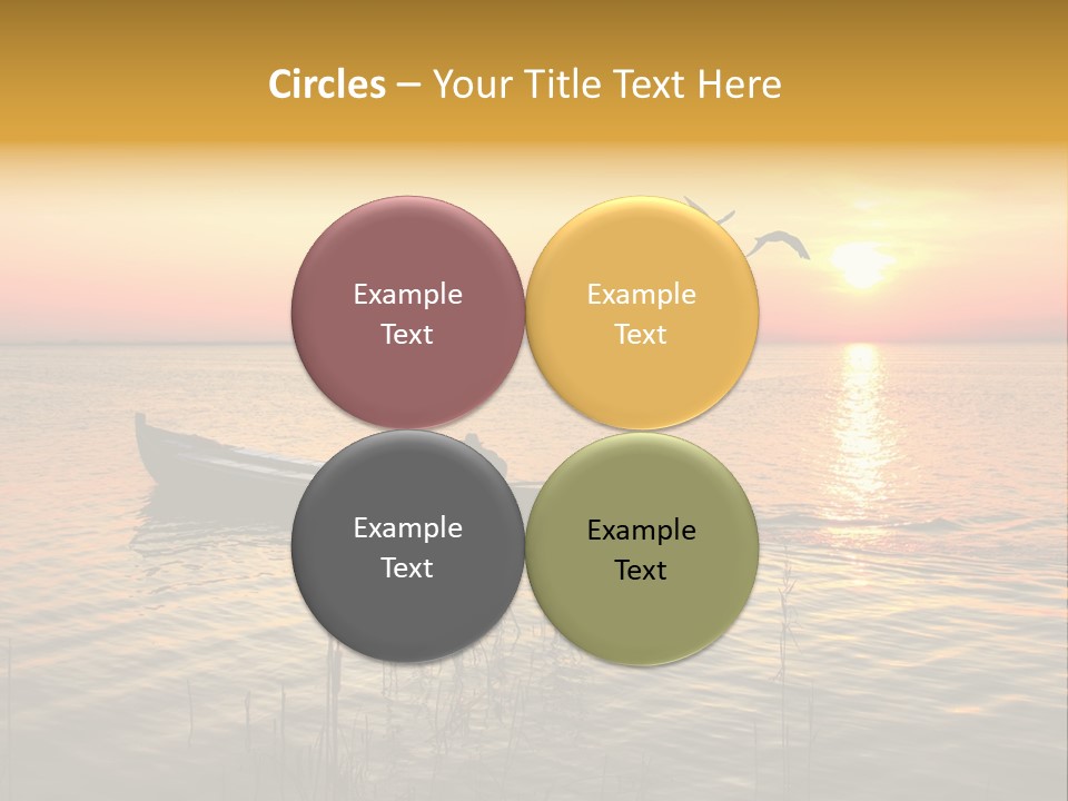 A Man In A Boat On The Water At Sunset PowerPoint Template