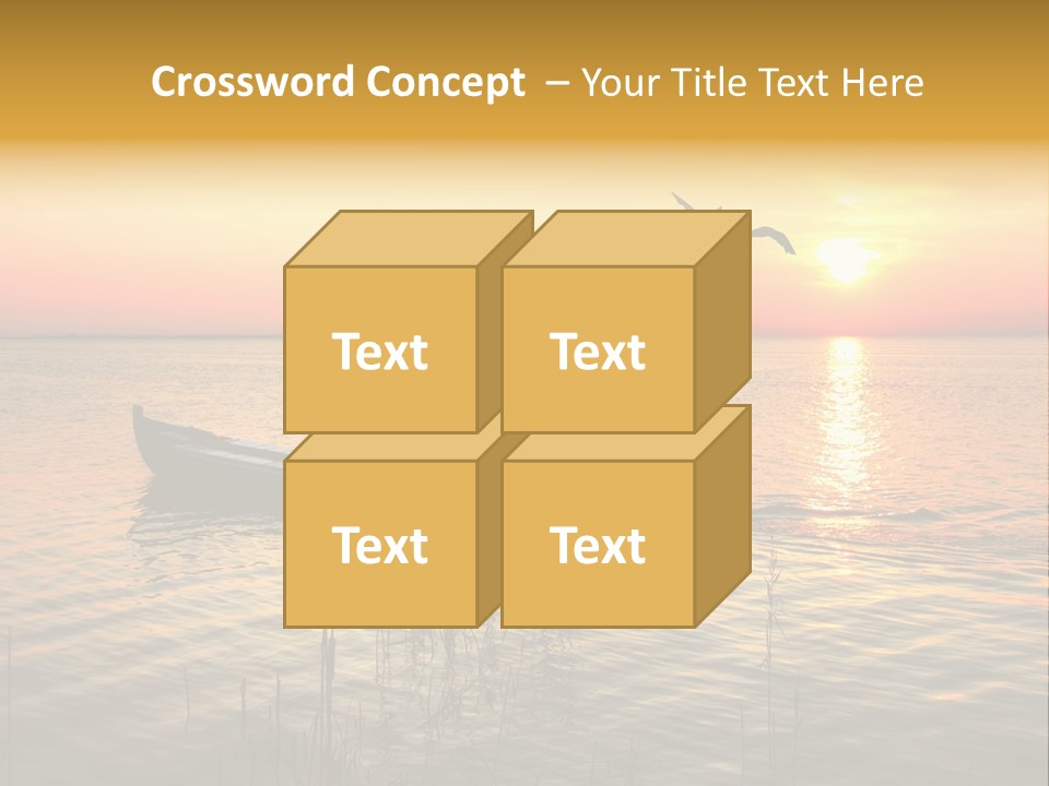 A Man In A Boat On The Water At Sunset PowerPoint Template
