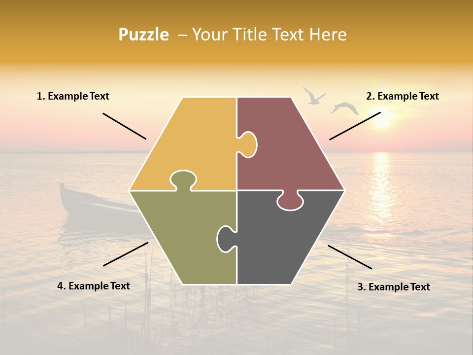 A Man In A Boat On The Water At Sunset PowerPoint Template