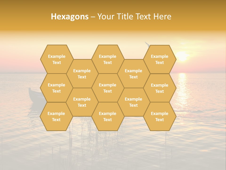 A Man In A Boat On The Water At Sunset PowerPoint Template