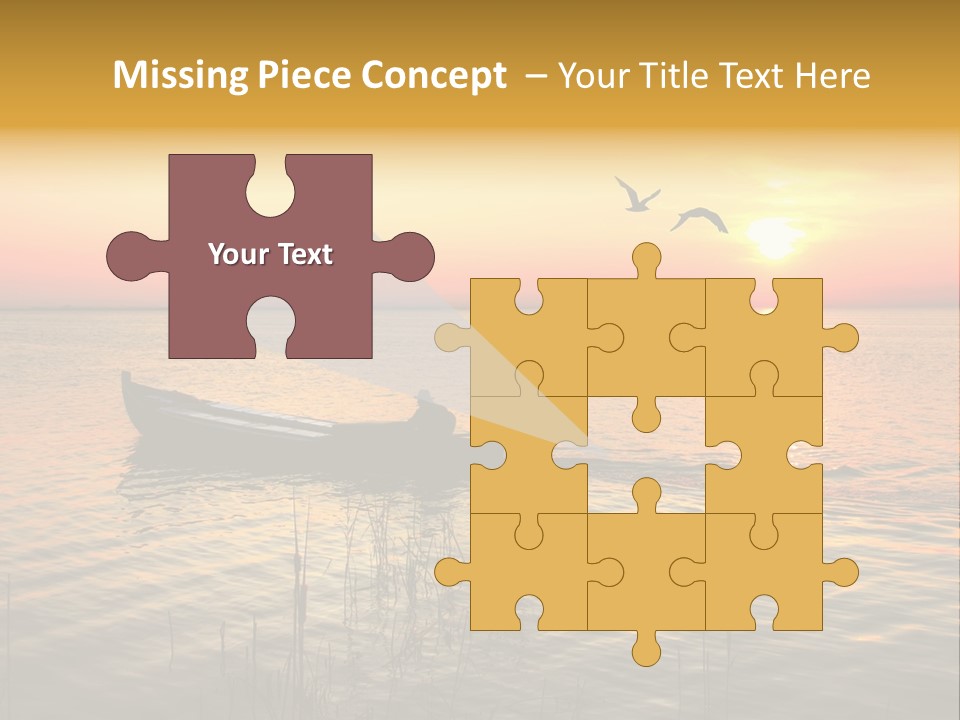 A Man In A Boat On The Water At Sunset PowerPoint Template