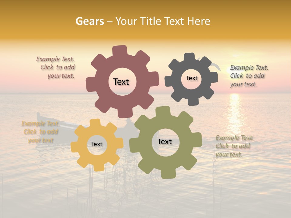 A Man In A Boat On The Water At Sunset PowerPoint Template