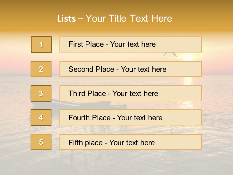 A Man In A Boat On The Water At Sunset PowerPoint Template