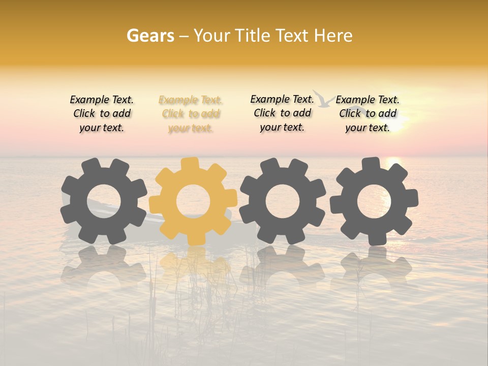 A Man In A Boat On The Water At Sunset PowerPoint Template