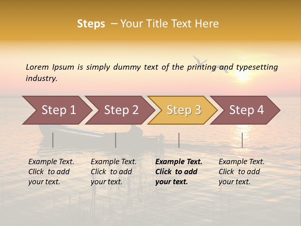 A Man In A Boat On The Water At Sunset PowerPoint Template