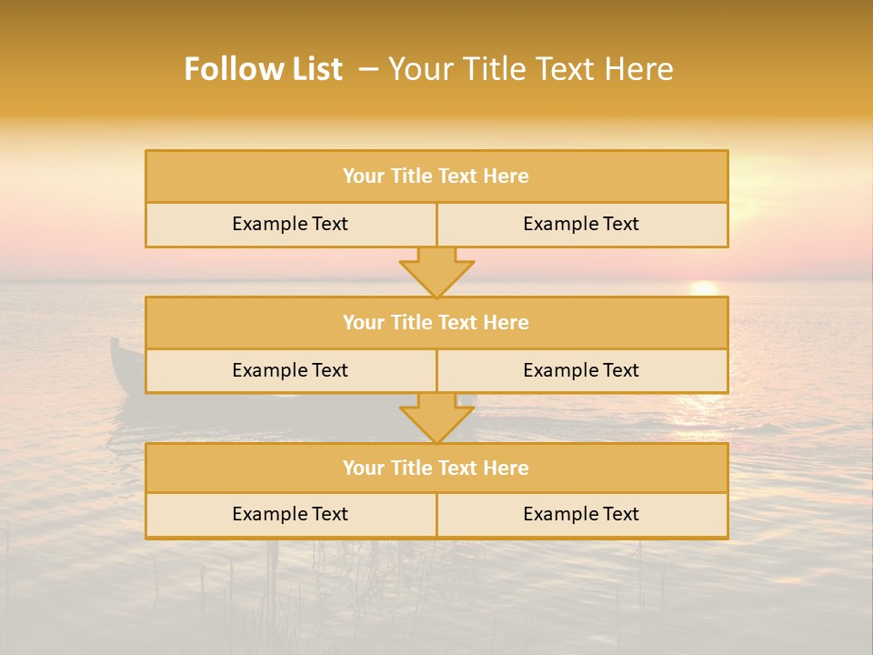 A Man In A Boat On The Water At Sunset PowerPoint Template