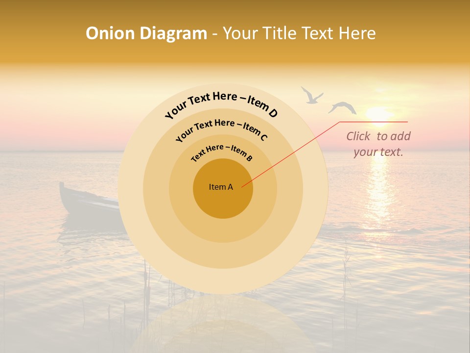 A Man In A Boat On The Water At Sunset PowerPoint Template