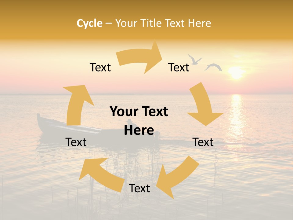 A Man In A Boat On The Water At Sunset PowerPoint Template