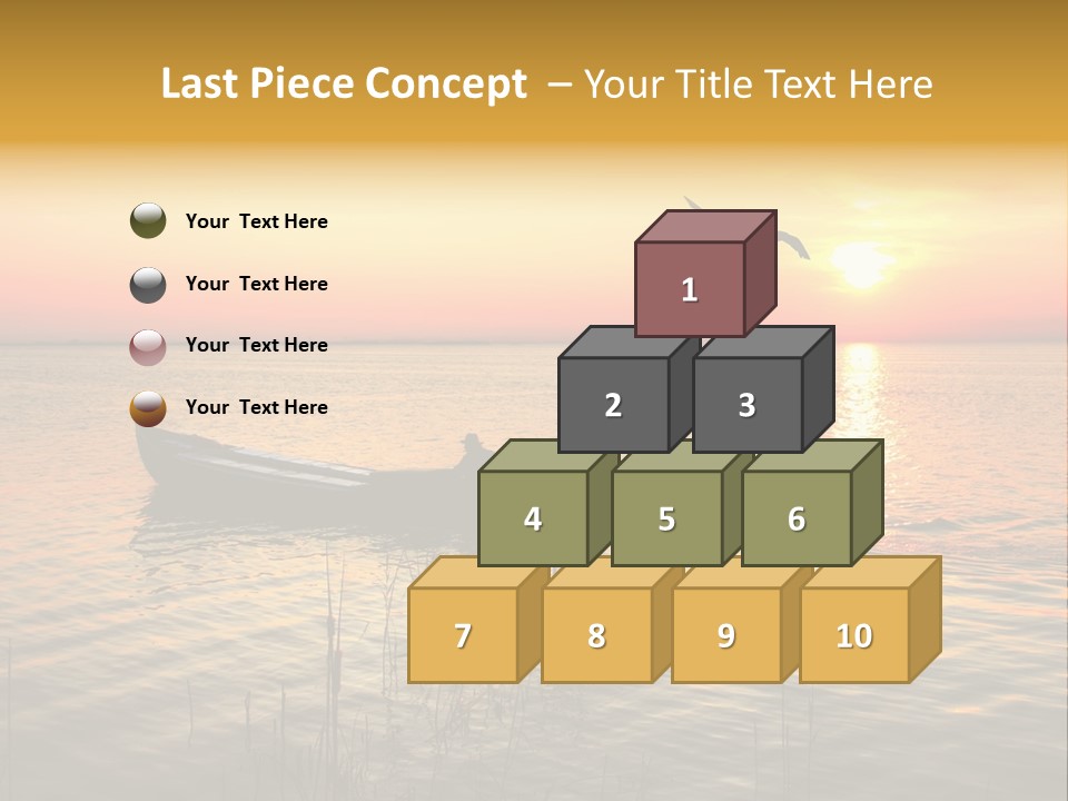 A Man In A Boat On The Water At Sunset PowerPoint Template