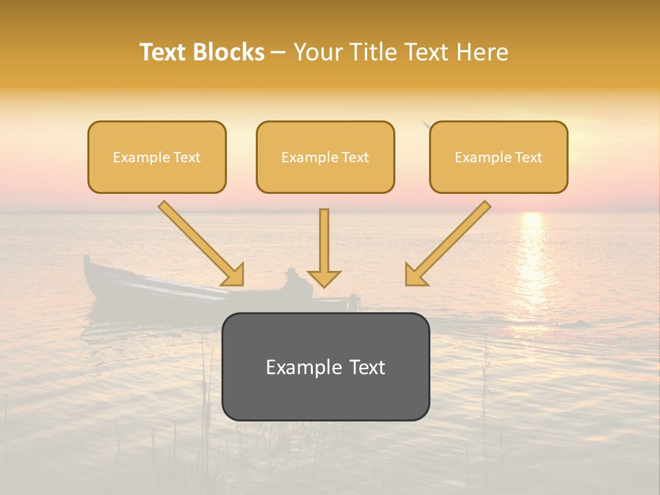 A Man In A Boat On The Water At Sunset PowerPoint Template
