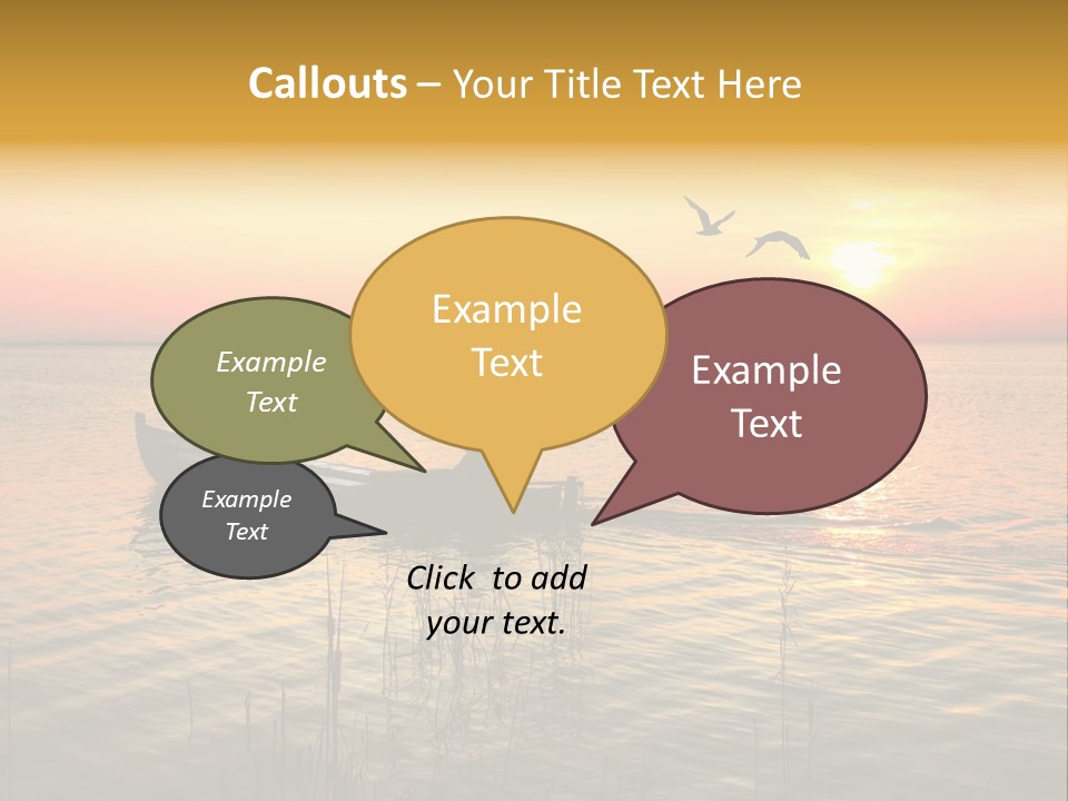 A Man In A Boat On The Water At Sunset PowerPoint Template