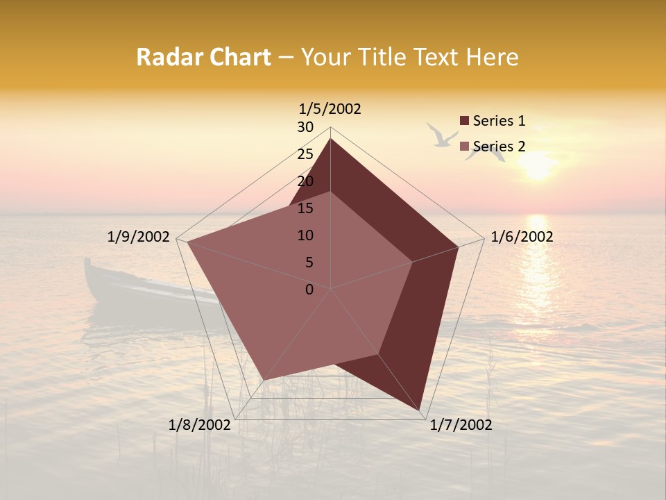 A Man In A Boat On The Water At Sunset PowerPoint Template