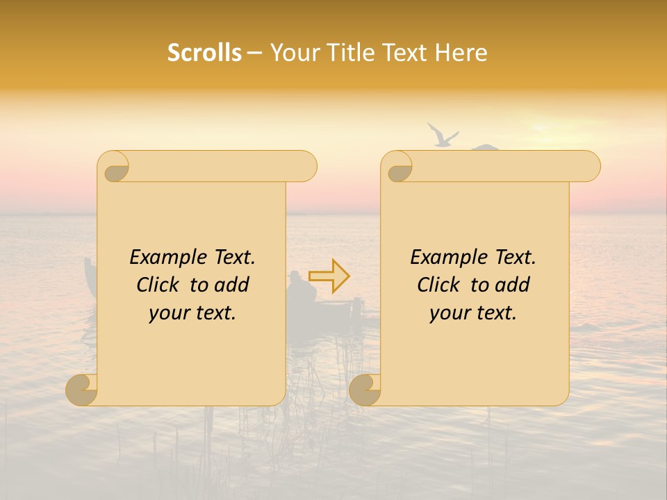 A Man In A Boat On The Water At Sunset PowerPoint Template