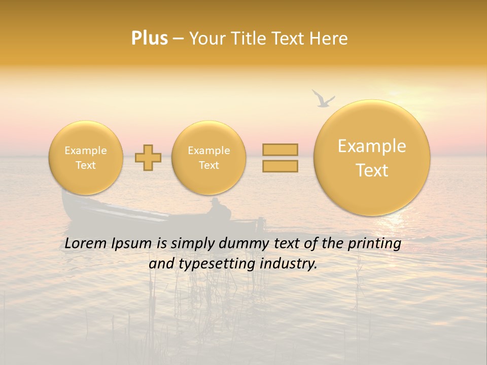 A Man In A Boat On The Water At Sunset PowerPoint Template