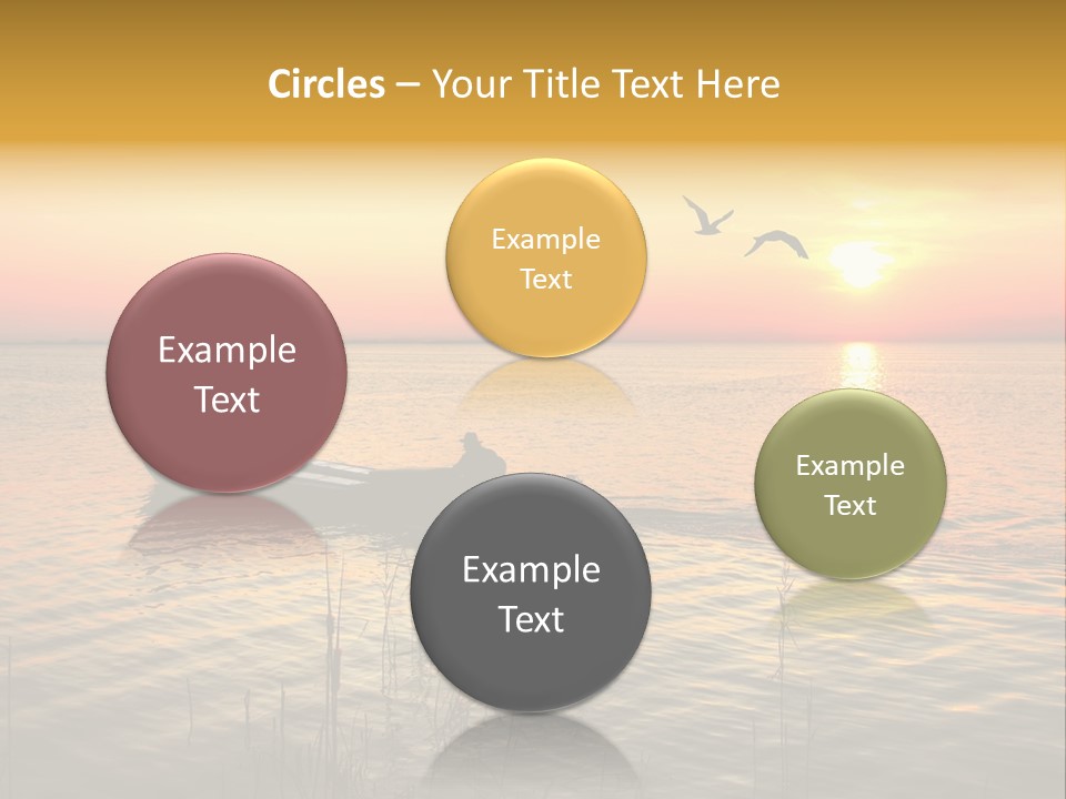 A Man In A Boat On The Water At Sunset PowerPoint Template