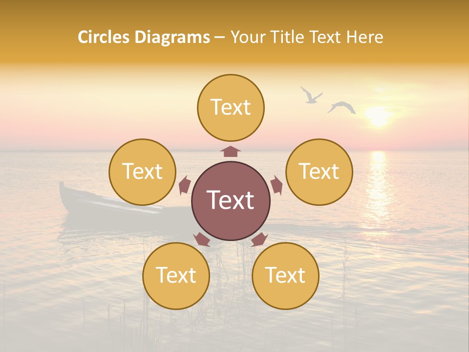 A Man In A Boat On The Water At Sunset PowerPoint Template