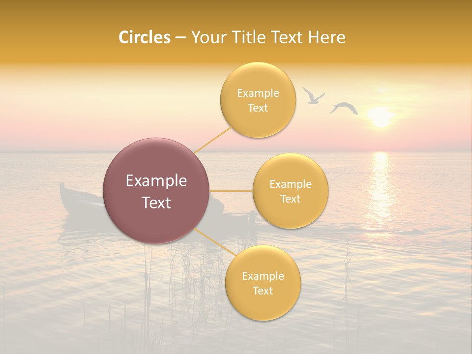 A Man In A Boat On The Water At Sunset PowerPoint Template