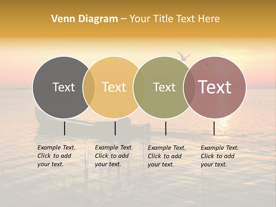A Man In A Boat On The Water At Sunset PowerPoint Template