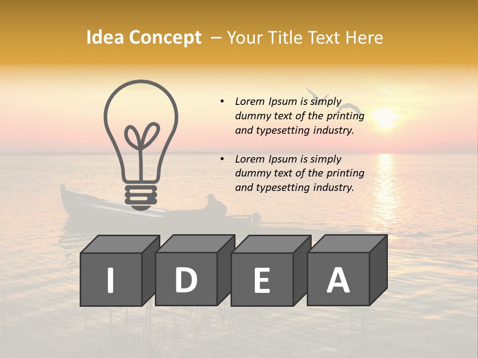 A Man In A Boat On The Water At Sunset PowerPoint Template