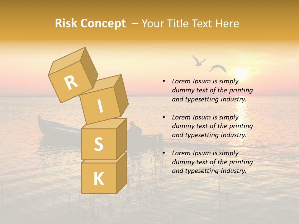 A Man In A Boat On The Water At Sunset PowerPoint Template