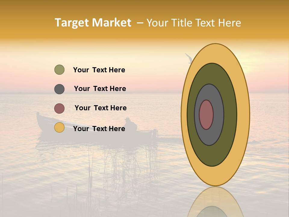 A Man In A Boat On The Water At Sunset PowerPoint Template