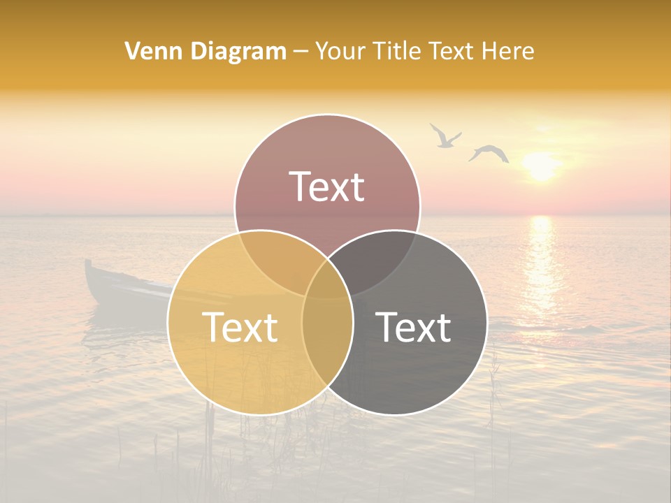 A Man In A Boat On The Water At Sunset PowerPoint Template