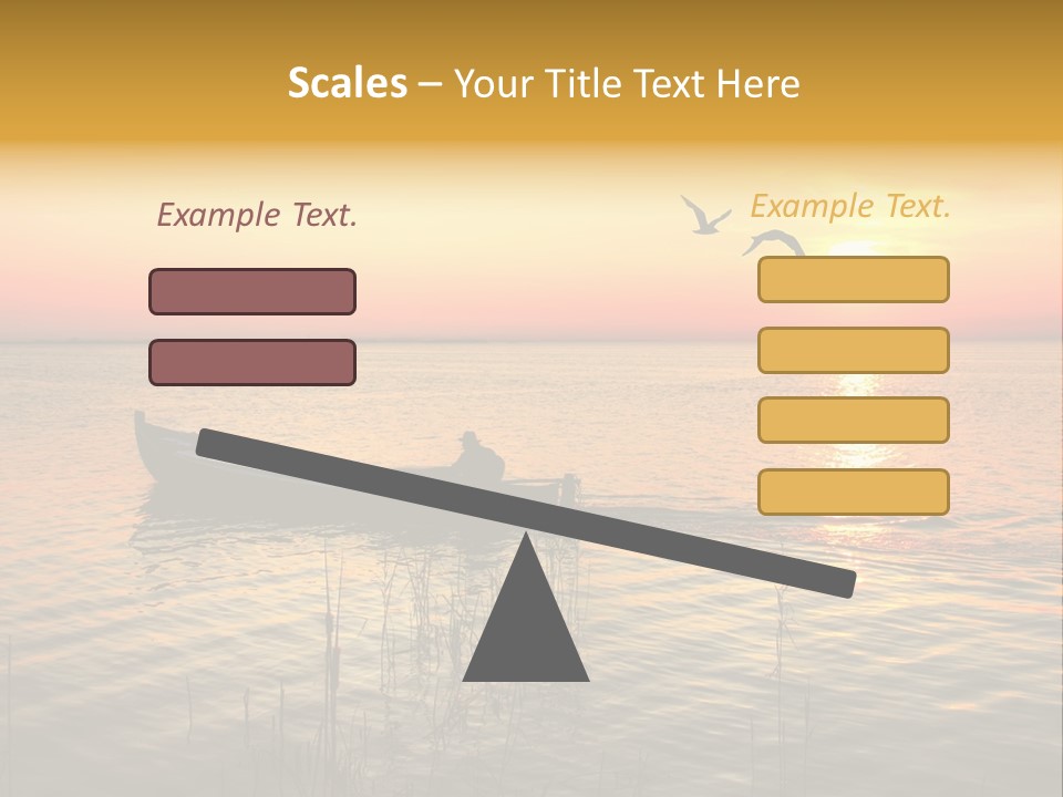 A Man In A Boat On The Water At Sunset PowerPoint Template