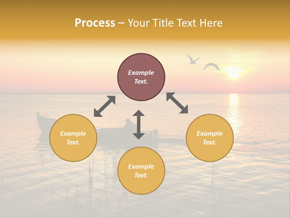 A Man In A Boat On The Water At Sunset PowerPoint Template