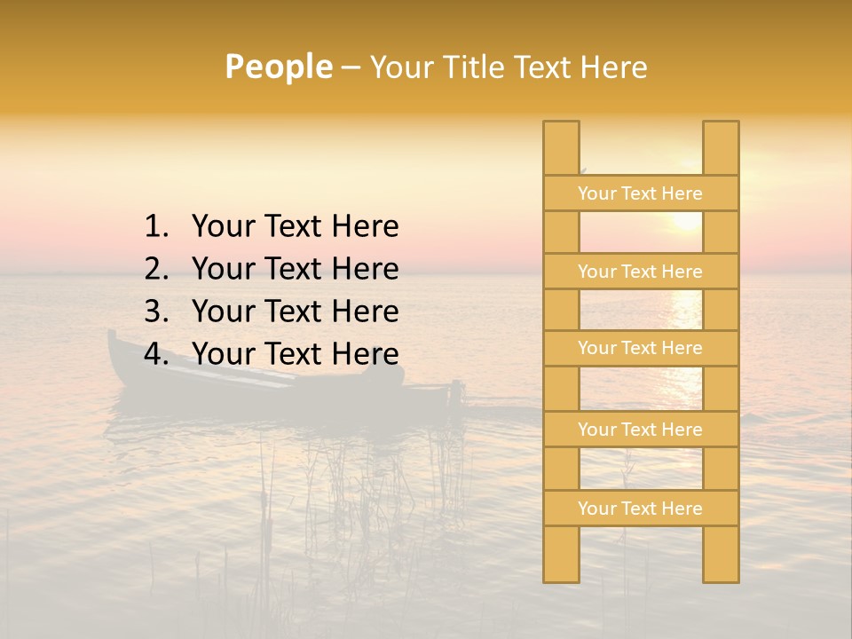 A Man In A Boat On The Water At Sunset PowerPoint Template