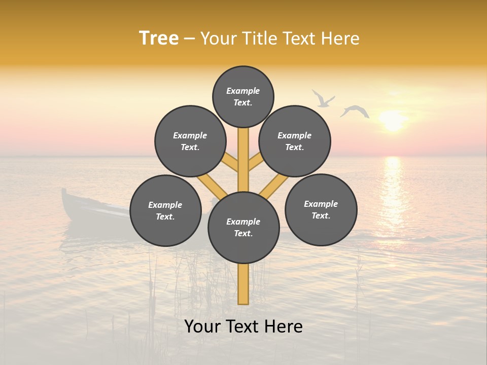 A Man In A Boat On The Water At Sunset PowerPoint Template