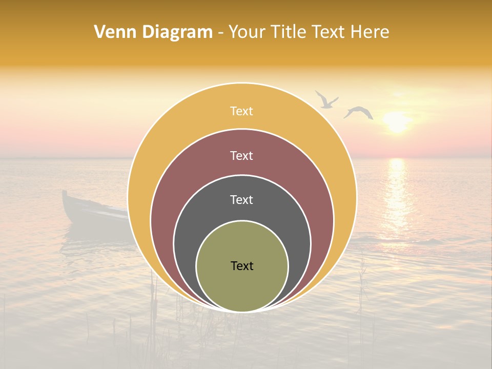 A Man In A Boat On The Water At Sunset PowerPoint Template
