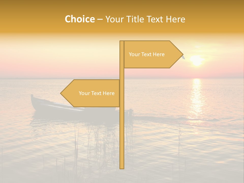 A Man In A Boat On The Water At Sunset PowerPoint Template