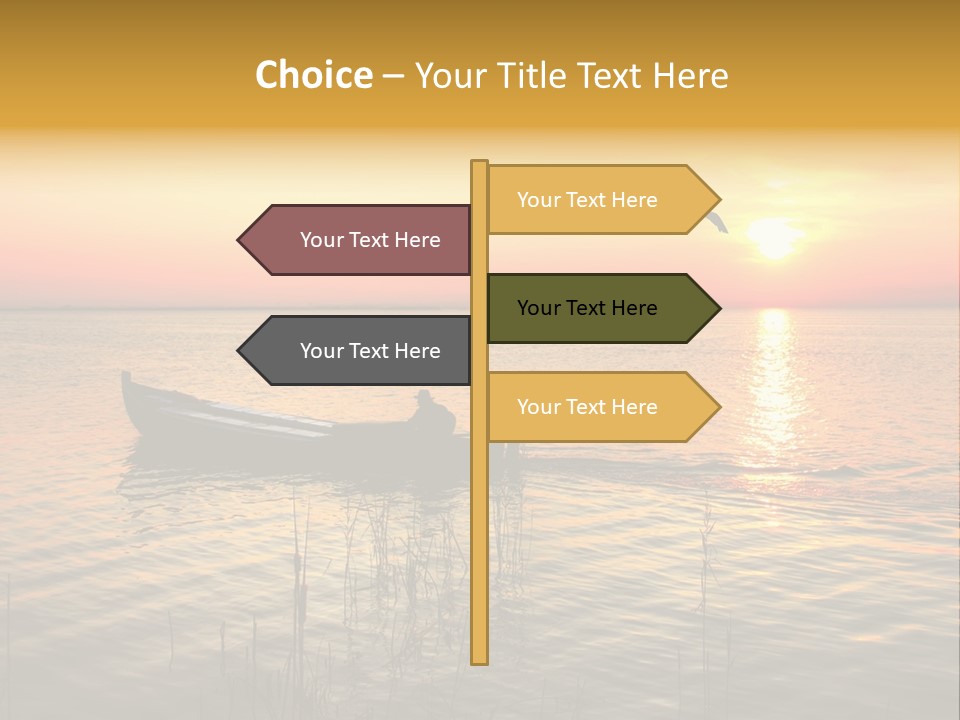 A Man In A Boat On The Water At Sunset PowerPoint Template