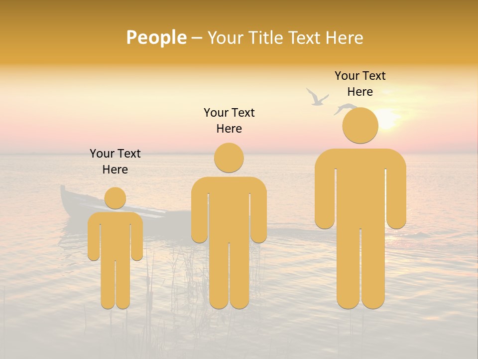 A Man In A Boat On The Water At Sunset PowerPoint Template