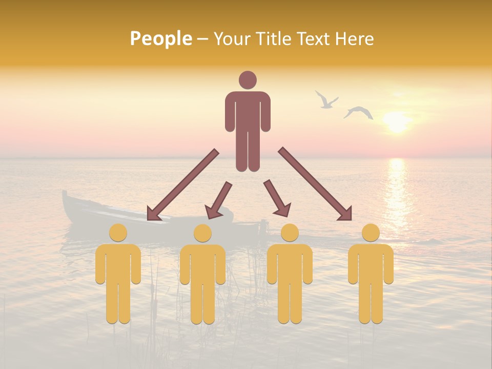 A Man In A Boat On The Water At Sunset PowerPoint Template