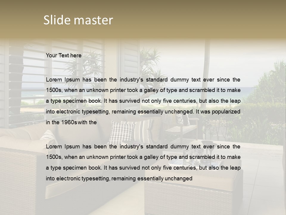 Vacation Domestic Balcony PowerPoint Template