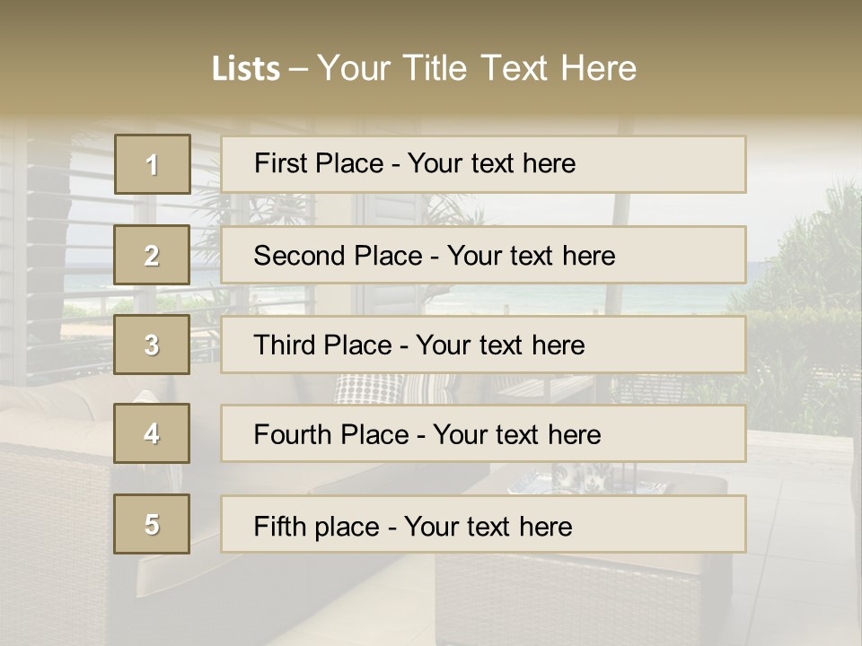 Vacation Domestic Balcony PowerPoint Template