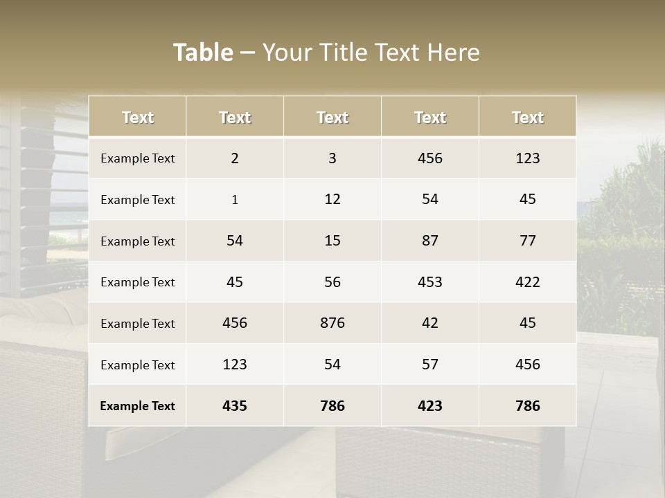 Vacation Domestic Balcony PowerPoint Template