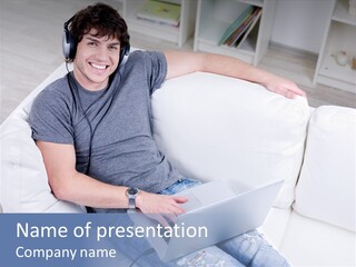 Boy Cheerful Person PowerPoint Template