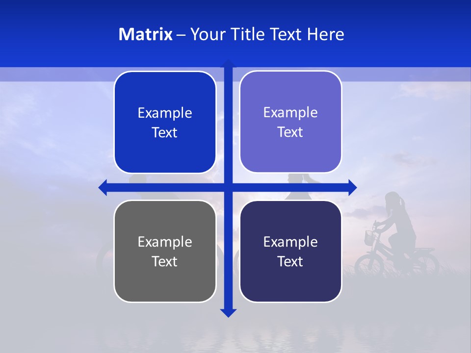 Sundown Kids Bicycle PowerPoint Template