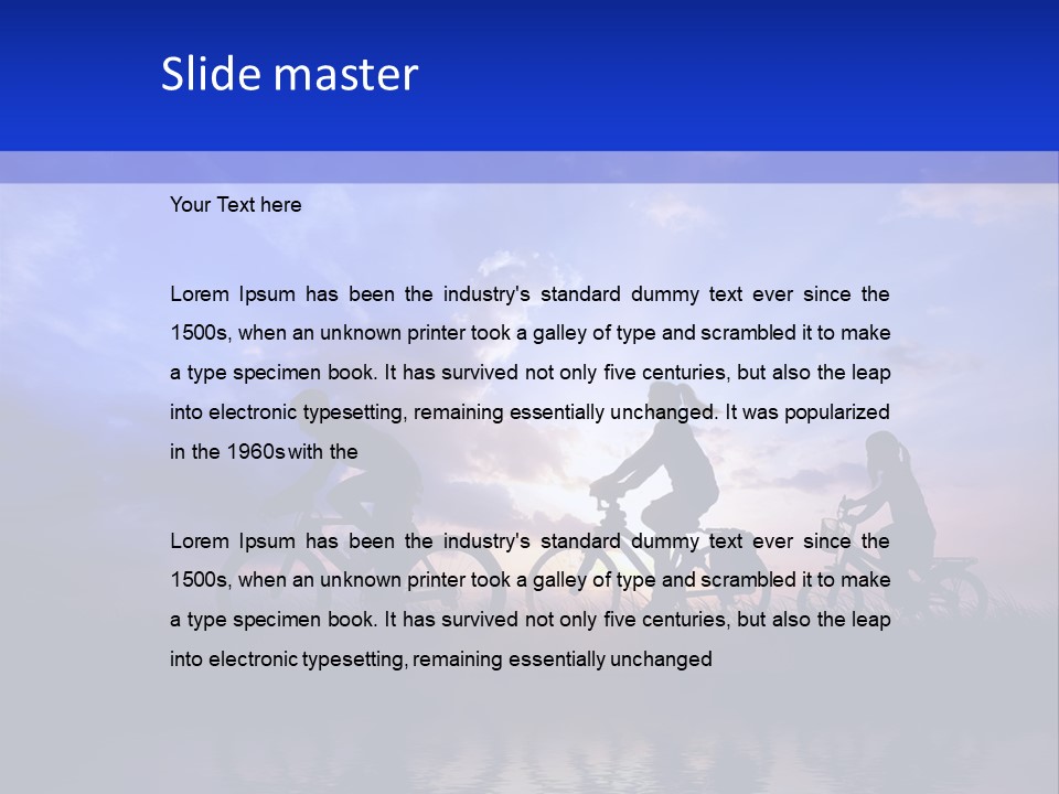 Sundown Kids Bicycle PowerPoint Template