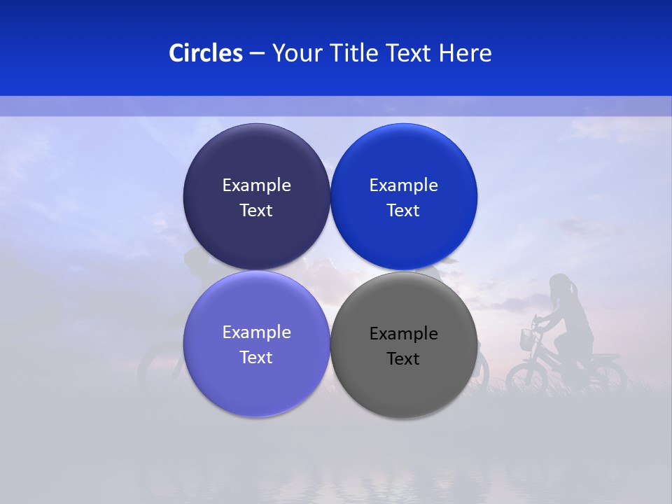 Sundown Kids Bicycle PowerPoint Template