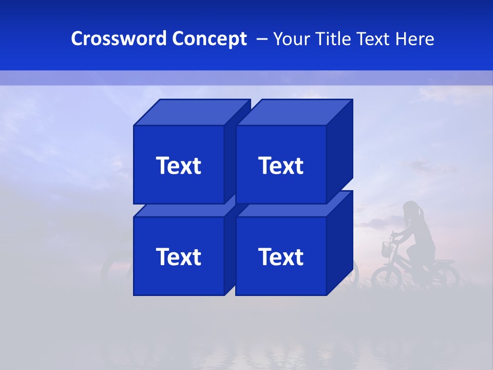 Sundown Kids Bicycle PowerPoint Template