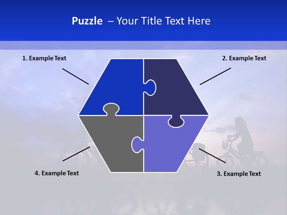 Sundown Kids Bicycle PowerPoint Template