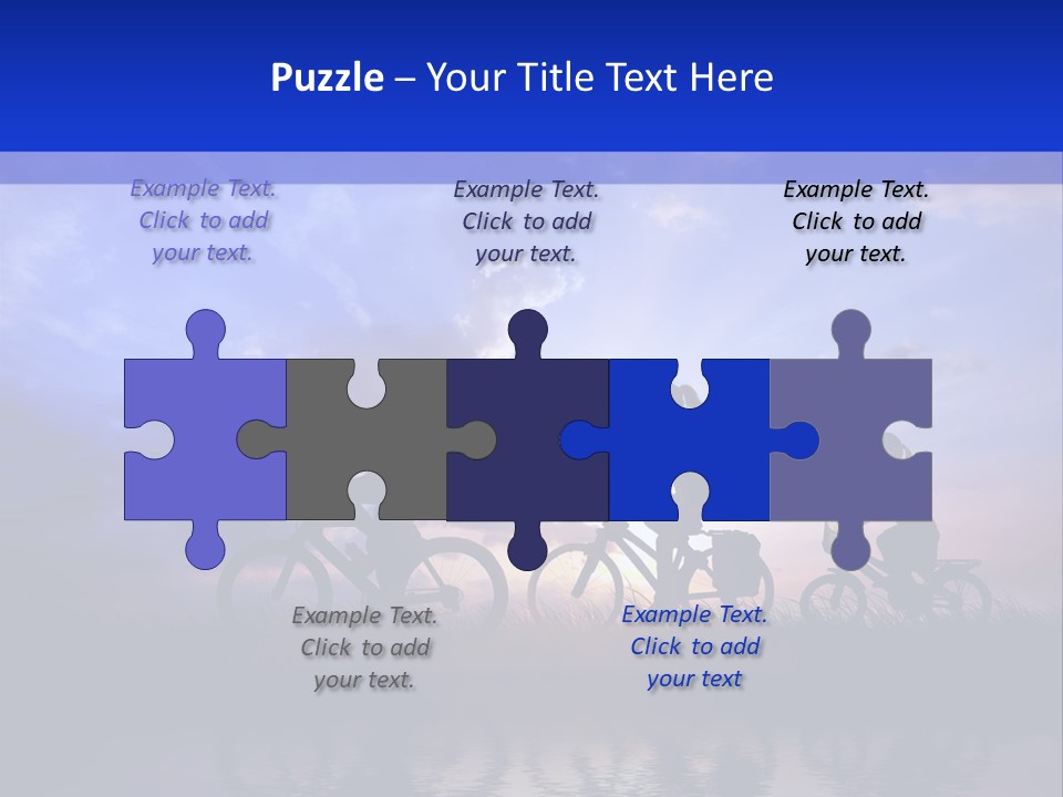 Sundown Kids Bicycle PowerPoint Template