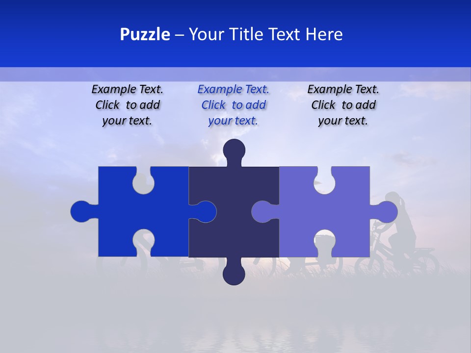 Sundown Kids Bicycle PowerPoint Template