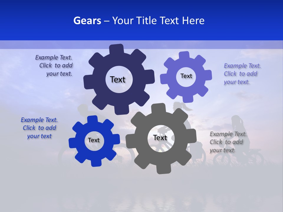 Sundown Kids Bicycle PowerPoint Template