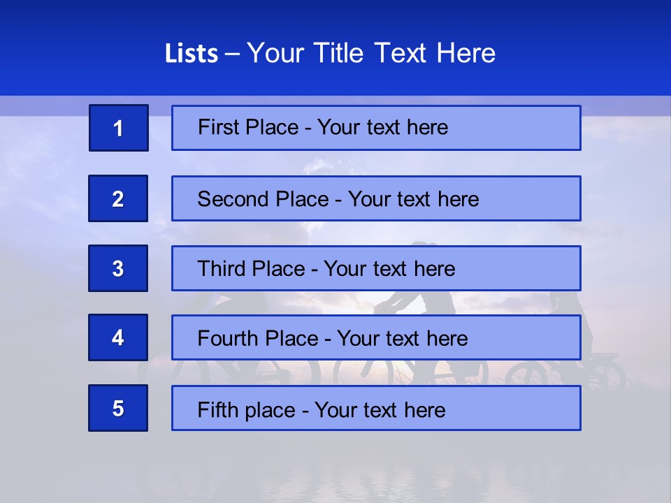 Sundown Kids Bicycle PowerPoint Template